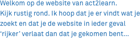 Welkom op de website van